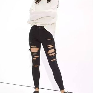 American Eagle black ripped jeans